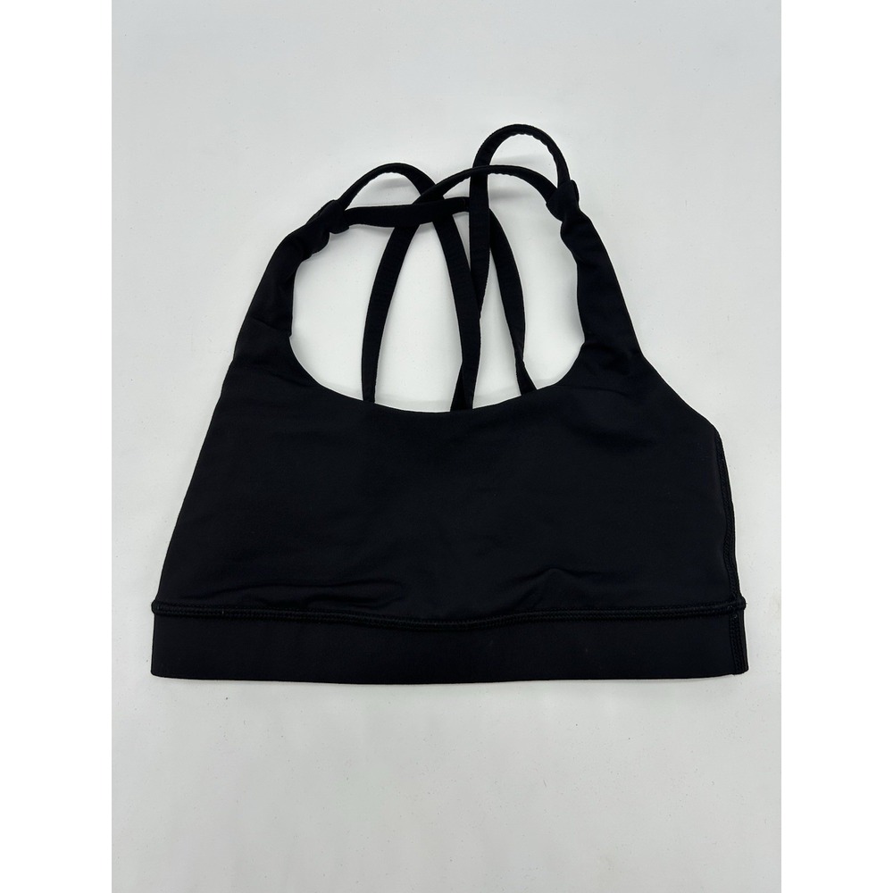 Lululemon Energy Bra Black Strappy Cross Back Luxtreme Sports Top Size 2 W2326S